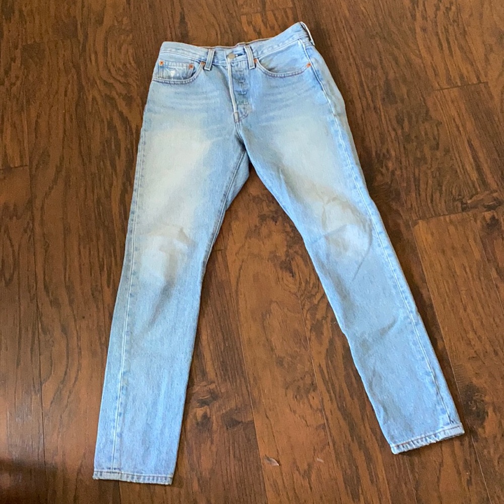 Levi’s High Waisted Light Wash Straight Leg Jeans